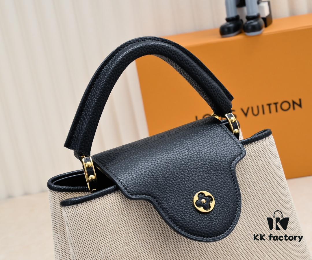 Upgraded M59873 Linen with Black and Gold Hardware