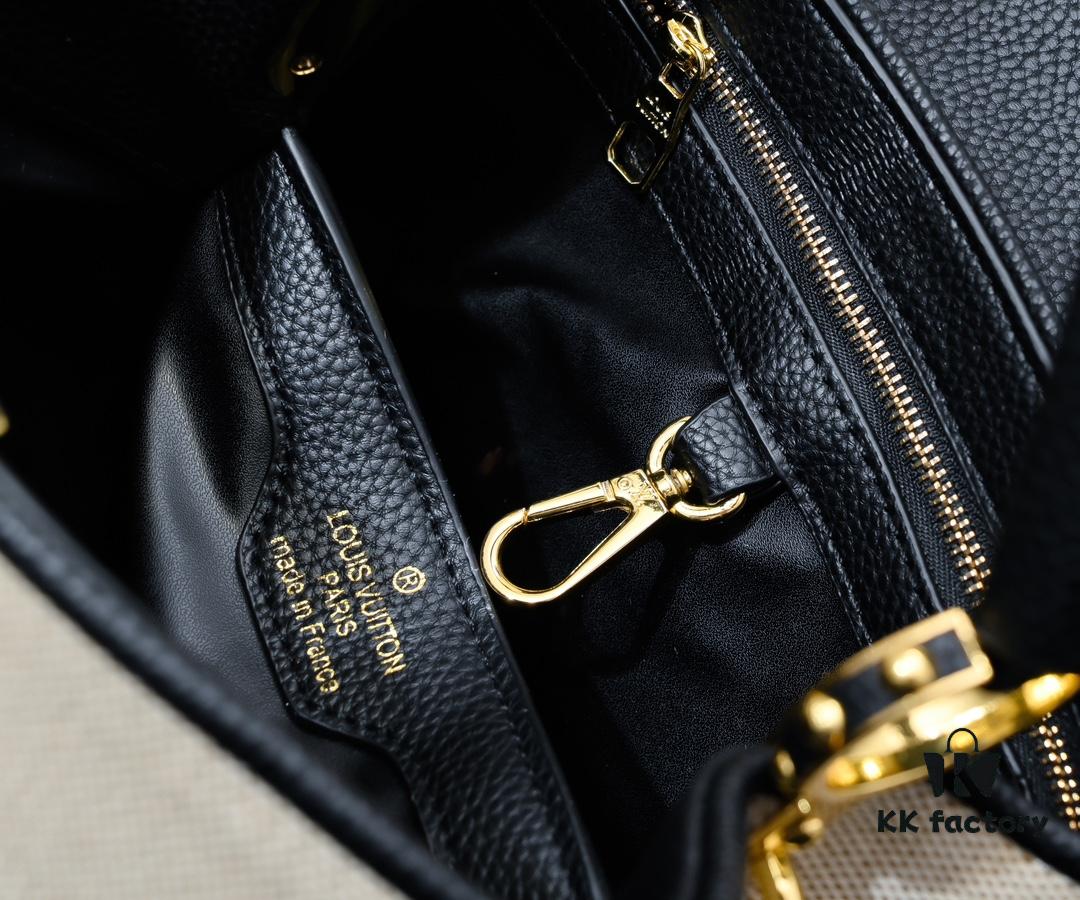 Upgraded M59873 Linen with Black and Gold Hardware