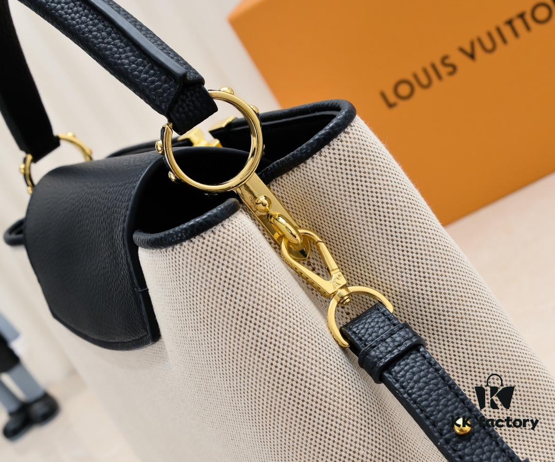 Upgraded M59969 Linen with Black Gold-Tone Hardware