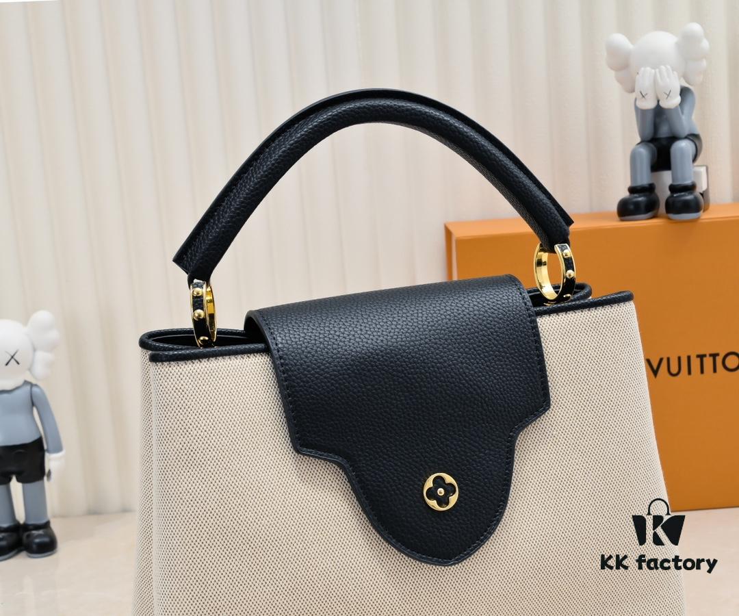 Upgraded M59969 Linen with Black Gold-Tone Hardware