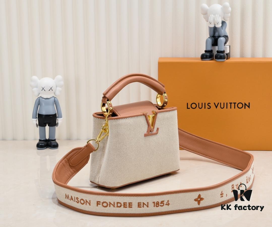 Upgraded M59872 Linen with Light Earth-Gold Tone Hardware