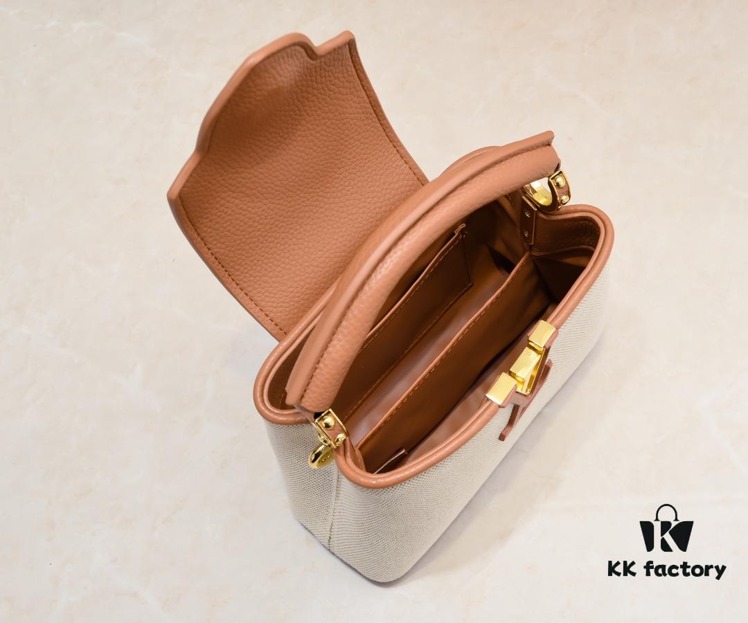 Upgraded M59872 Linen with Light Earth-Gold Tone Hardware