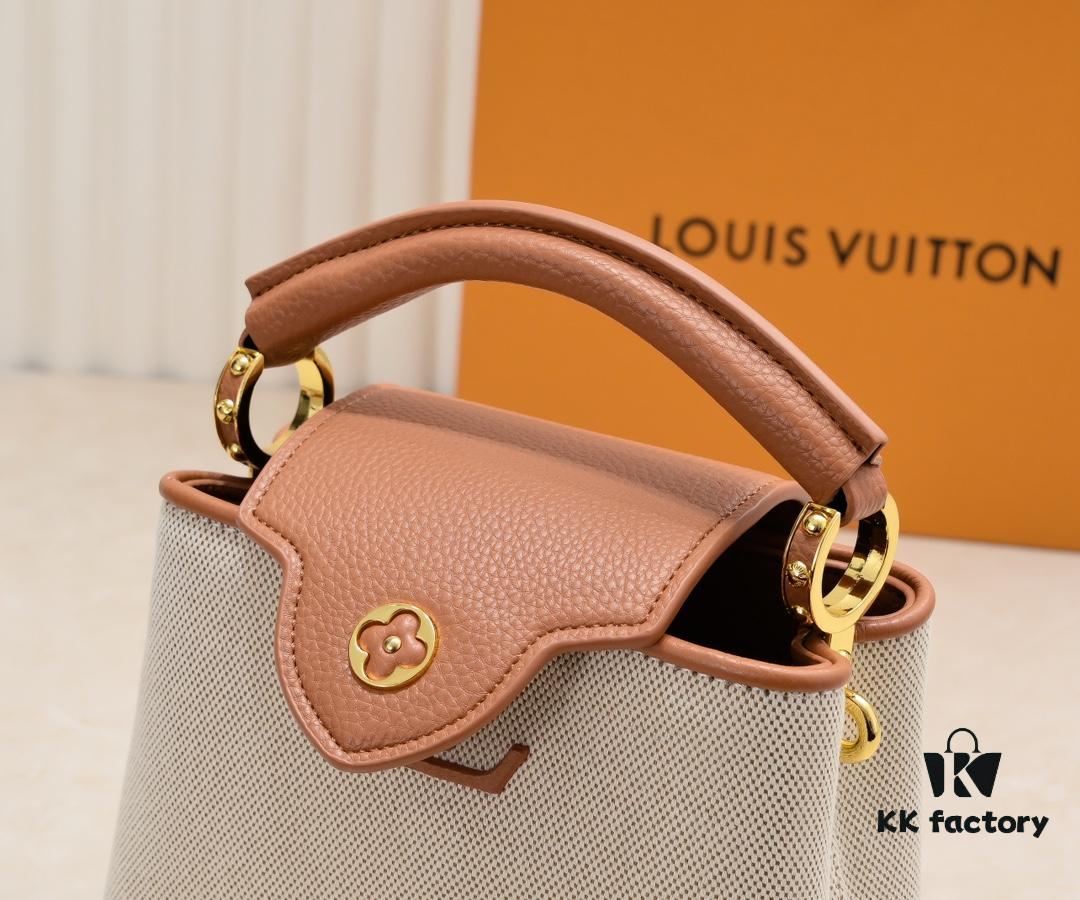 Upgraded M59872 Linen with Light Earth-Gold Tone Hardware