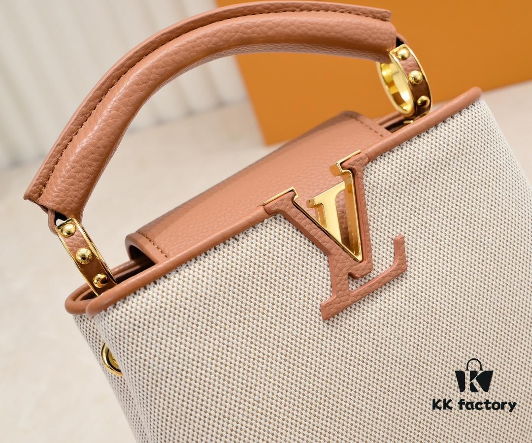 Upgraded M59872 Linen with Light Earth-Gold Tone Hardware