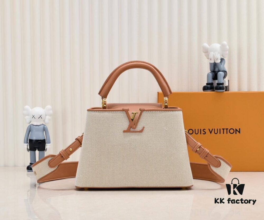 Upgraded M59873 Linen with Light Beige Gold-Tone Hardware