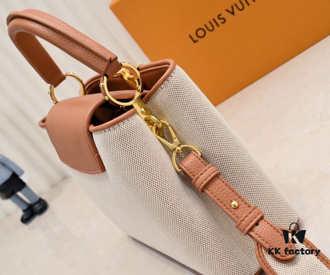 Upgraded M59873 Linen with Light Beige Gold-Tone Hardware