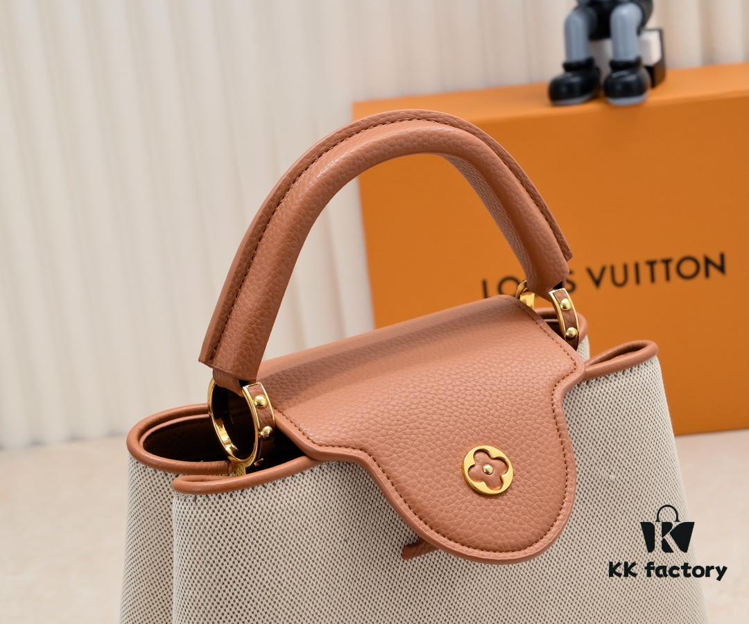 Upgraded M59873 Linen with Light Beige Gold-Tone Hardware