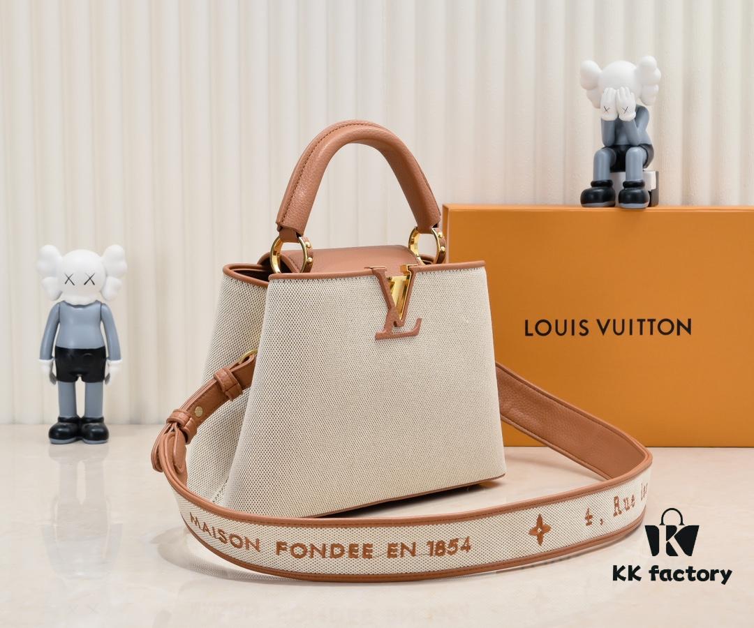 Upgraded M59873 Linen with Light Beige Gold-Tone Hardware