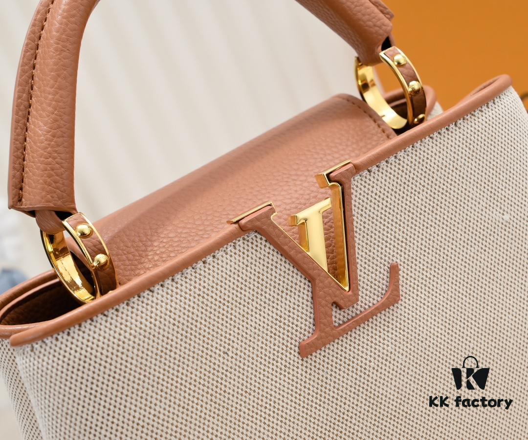 Upgraded M59873 Linen with Light Beige Gold-Tone Hardware