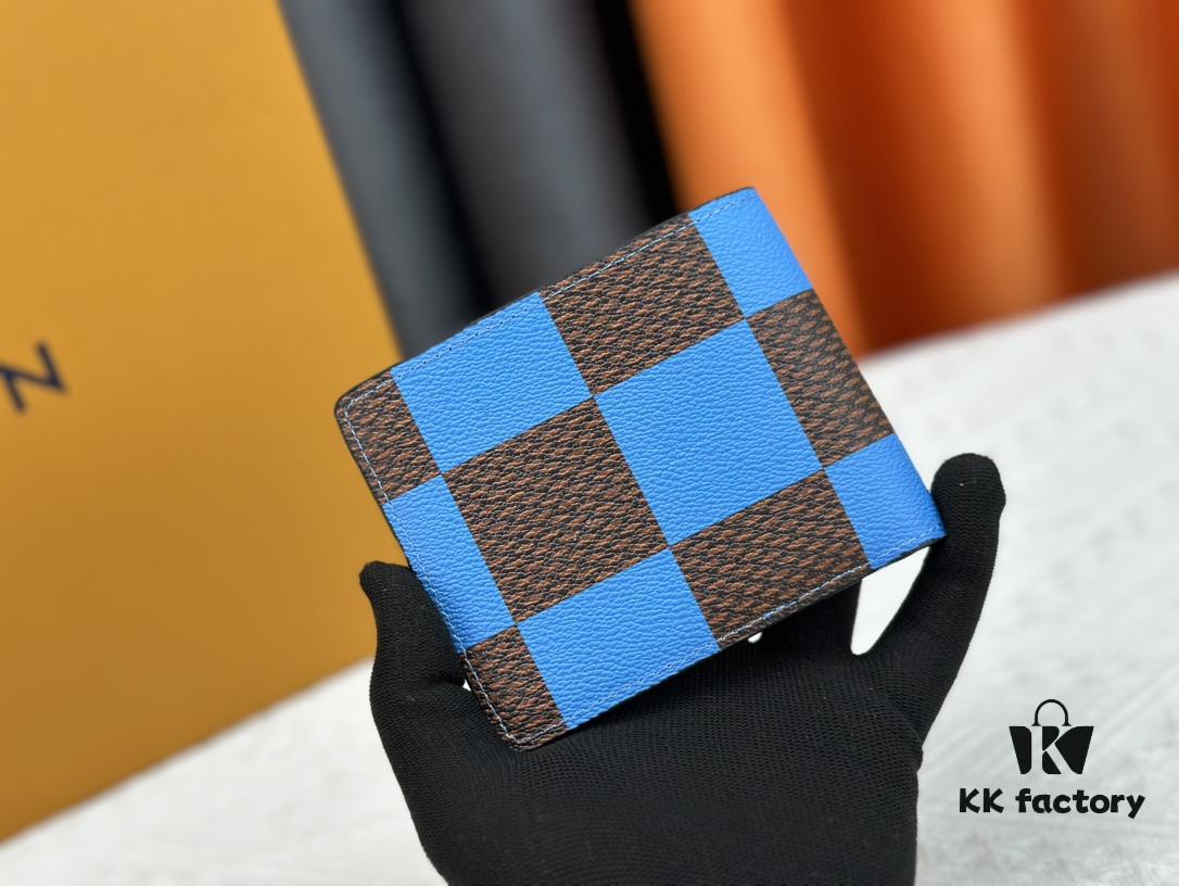Wallet Model: M40452 Deep Blue Check Louis Vuitton Classic Brazza Wallet