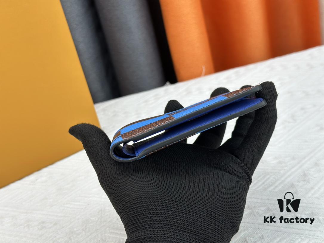 Wallet Model: M40452 Deep Blue Check Louis Vuitton Classic Brazza Wallet