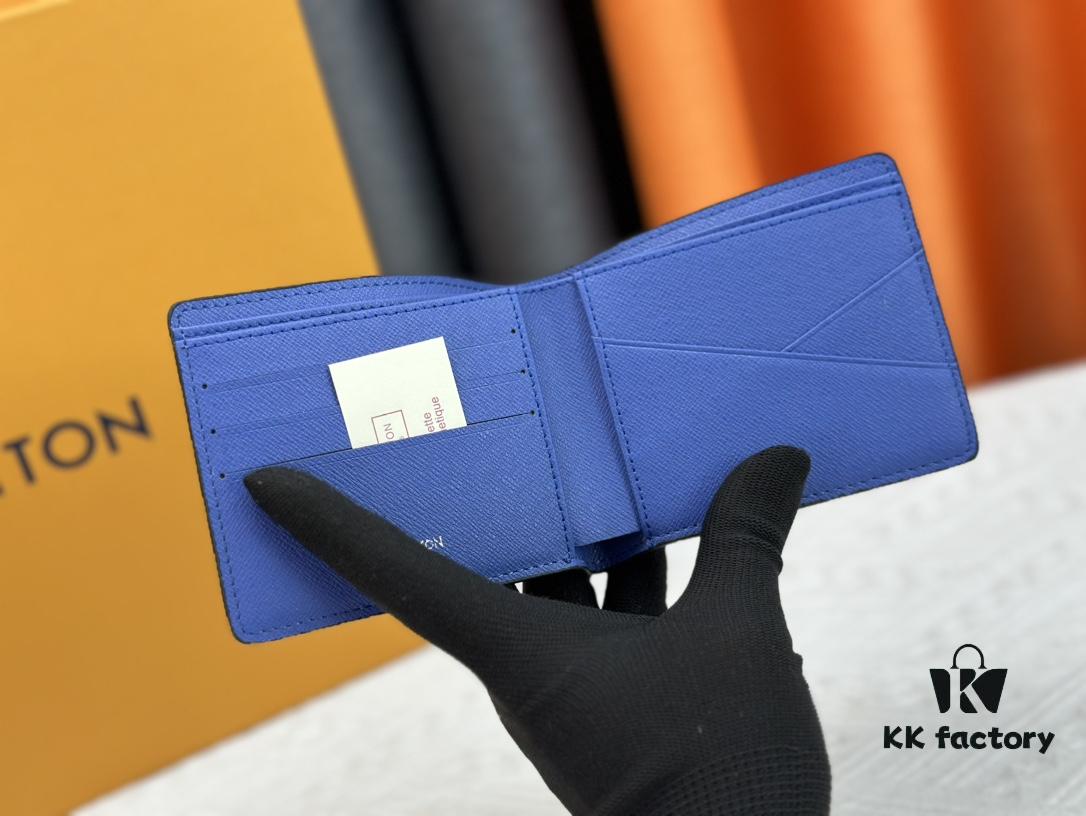 Wallet Model: M40452 Deep Blue Check Louis Vuitton Classic Brazza Wallet