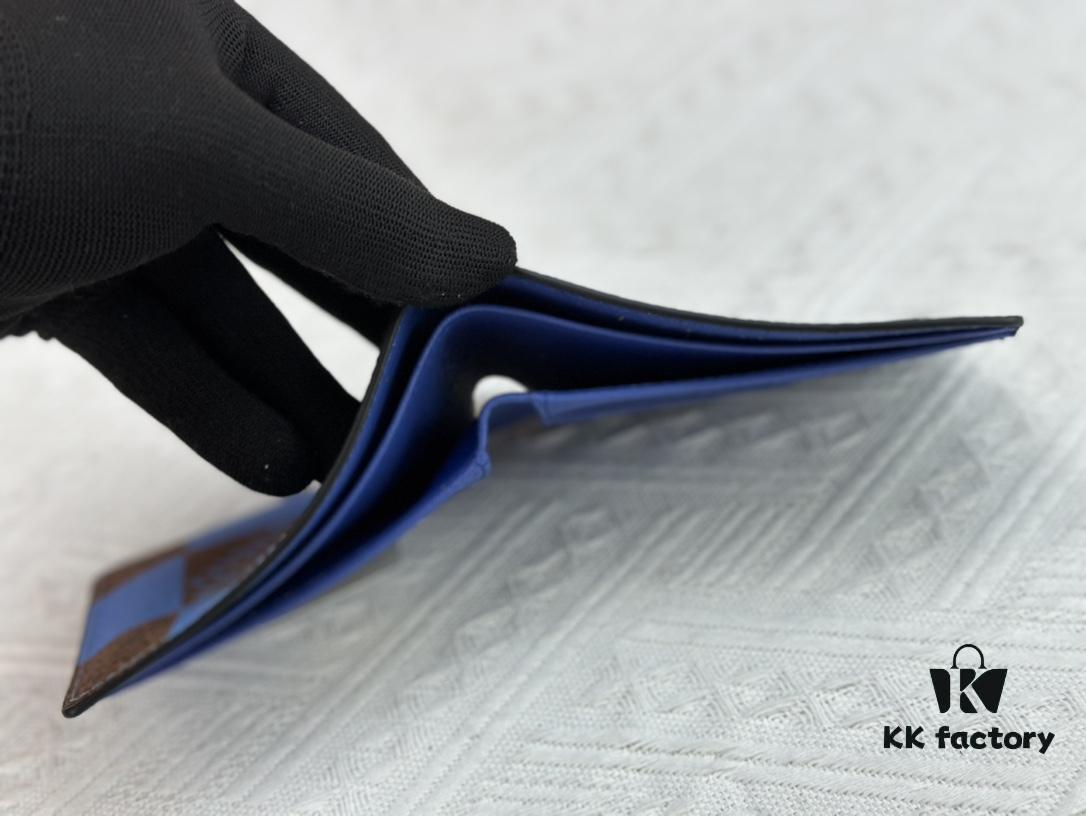 Wallet Model: M40452 Deep Blue Check Louis Vuitton Classic Brazza Wallet