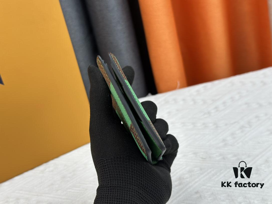 Wallet Model: M40452 Green Grid Louis Vuitton Classic Brazza Wallet