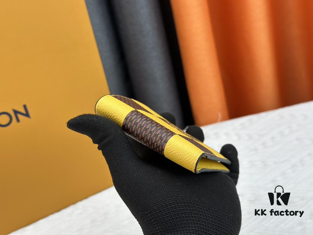 Wallet Model: M40452 Yellow Checkered Louis Vuitton Classic Brazza Wallet