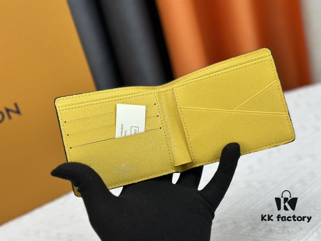 Wallet Model: M40452 Yellow Checkered Louis Vuitton Classic Brazza Wallet