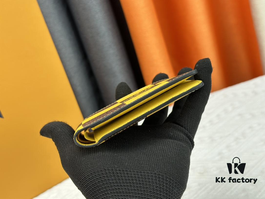 Wallet Model: M40452 Yellow Checkered Louis Vuitton Classic Brazza Wallet