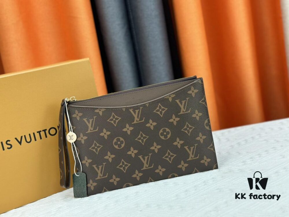 M60910, Real Item Photography, Exquisitely Crafted Pallas Clutch Combining Classic Monogram Canvas with Vibrant Colors for a Delightful Effect