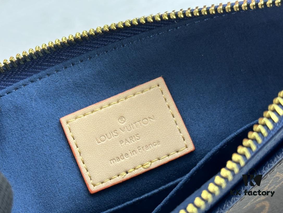 M60910, Real Item Photography, Exquisitely Crafted Pallas Clutch Combining Classic Monogram Canvas with Vibrant Colors for a Delightful Effect