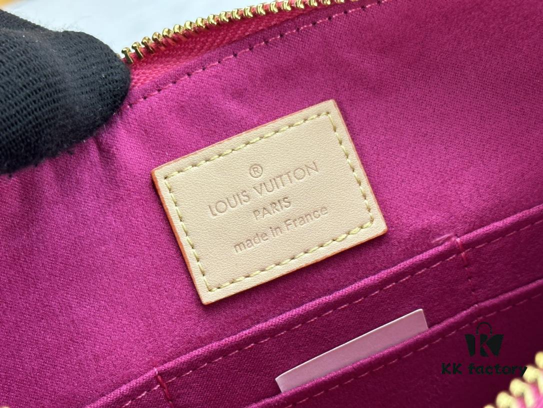 M60910, Real Item Photography, Exquisitely Crafted Pallas Handbag Combining Classic Monogram Canvas with Vibrant Colors for a Delightful Effect