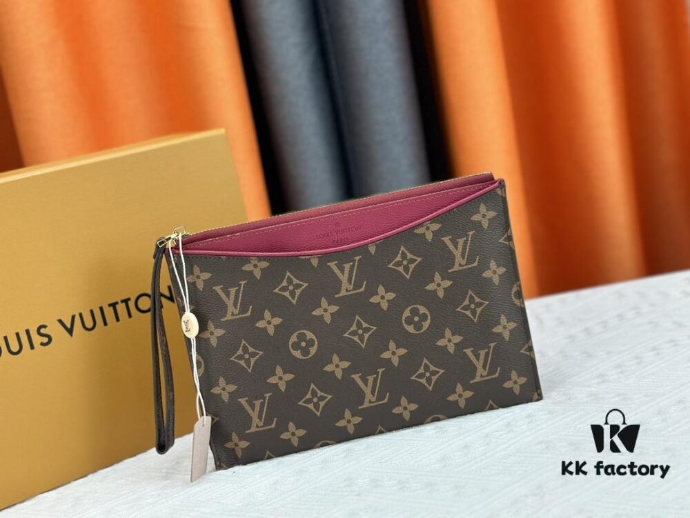 M60910, Real Item Photography, Exquisitely Crafted Pallas Clutch Combining Classic Monogram Canvas with Vibrant Colors for a Delightful Effect