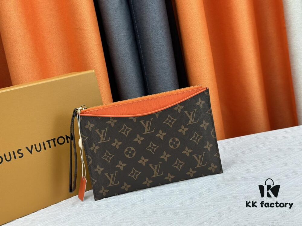 M60910, Real Item Photography, This Exquisitely Crafted Pallas Clutch Combines Classic Monogram Canvas with Vibrant Colors for a Delightful Effect