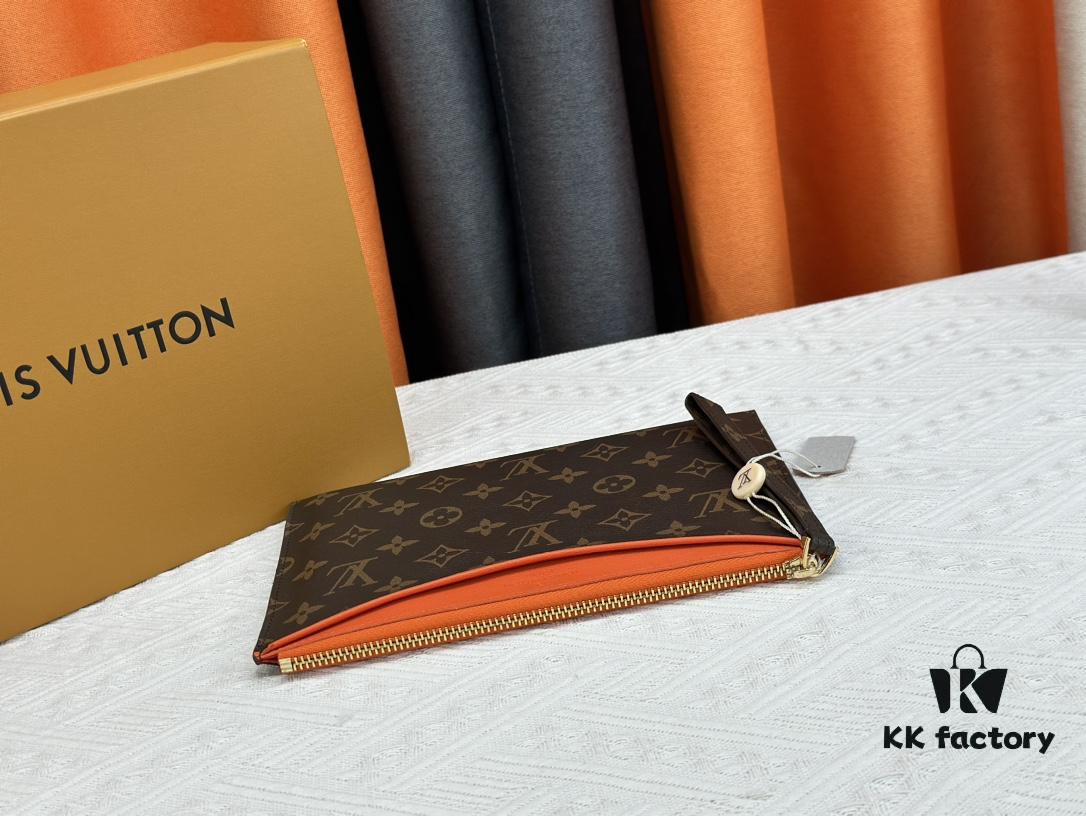 M60910, Real Item Photography, This Exquisitely Crafted Pallas Clutch Combines Classic Monogram Canvas with Vibrant Colors for a Delightful Effect