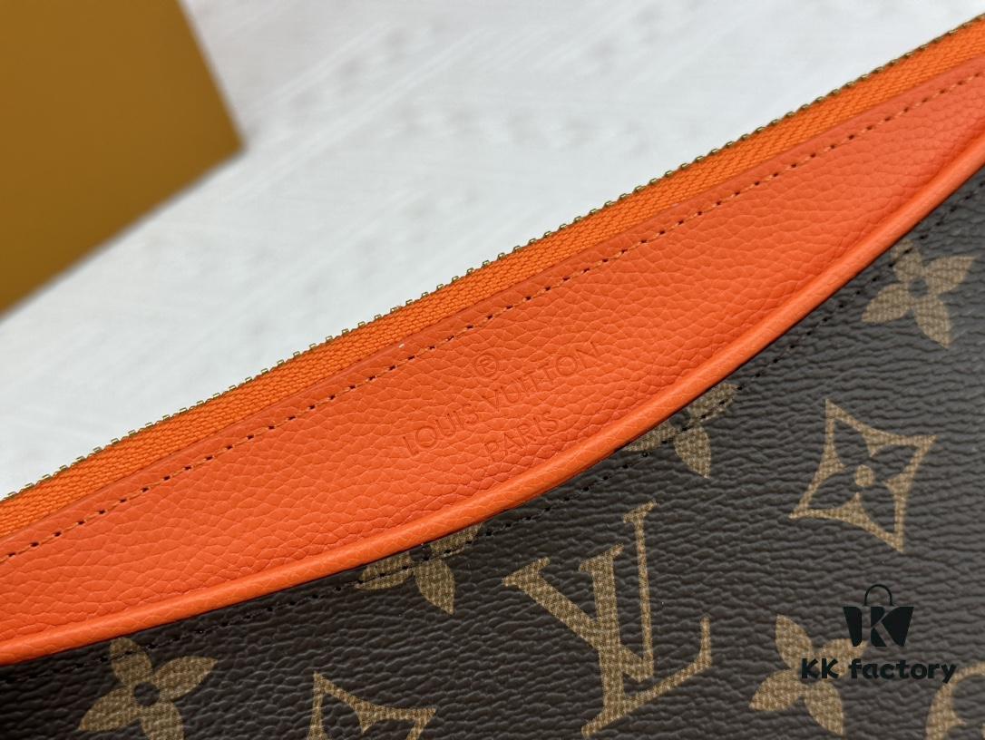 M60910, Real Item Photography, This Exquisitely Crafted Pallas Clutch Combines Classic Monogram Canvas with Vibrant Colors for a Delightful Effect