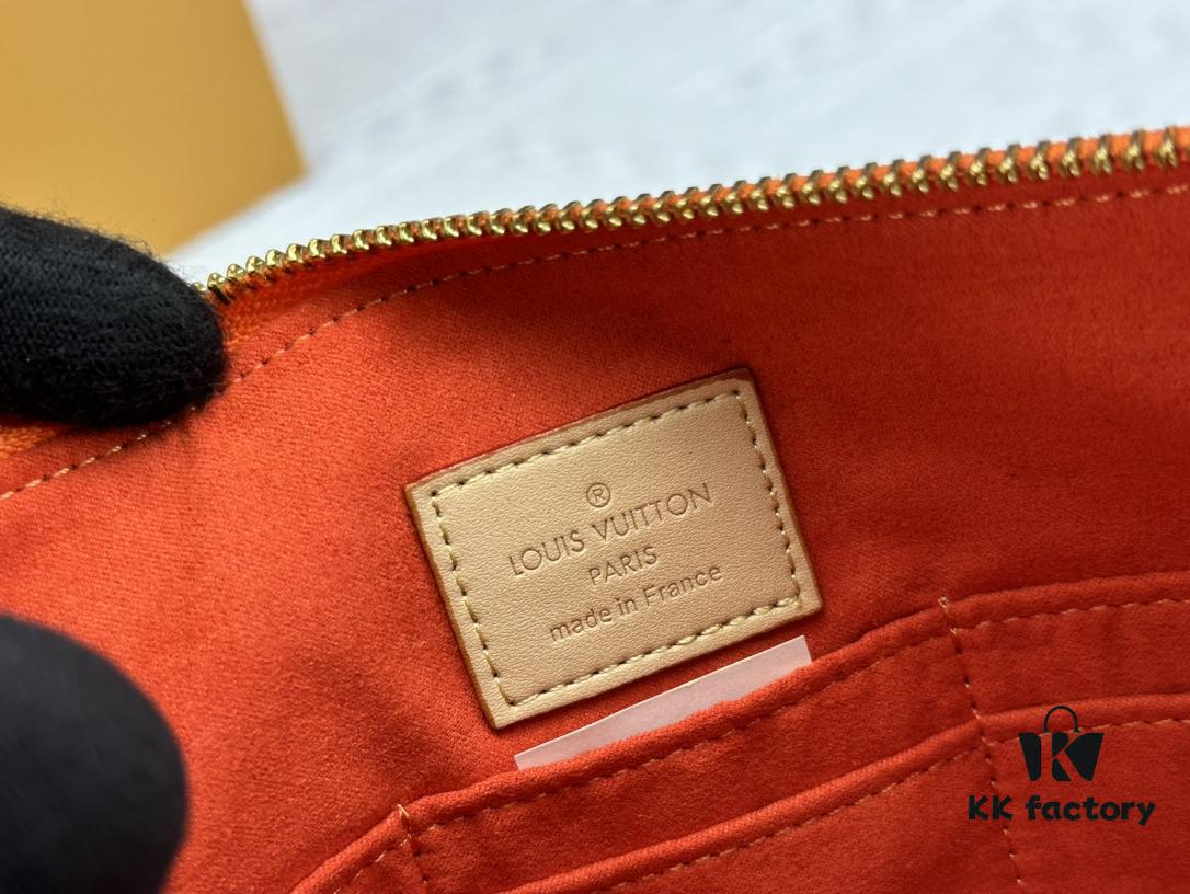 M60910, Real Item Photography, This Exquisitely Crafted Pallas Clutch Combines Classic Monogram Canvas with Vibrant Colors for a Delightful Effect