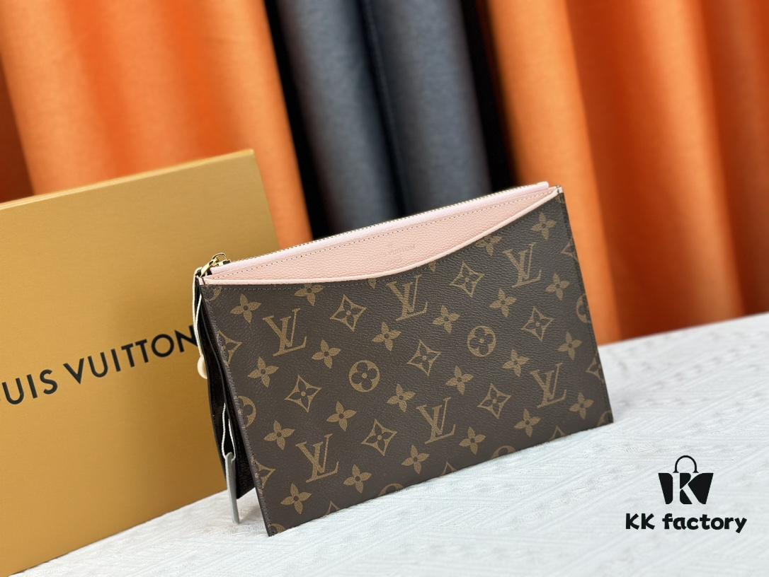 M60910, Real Item Photography, Exquisitely Crafted Pallas Clutch Combining Classic Monogram Canvas with Vibrant Colors for a Delightful Effect