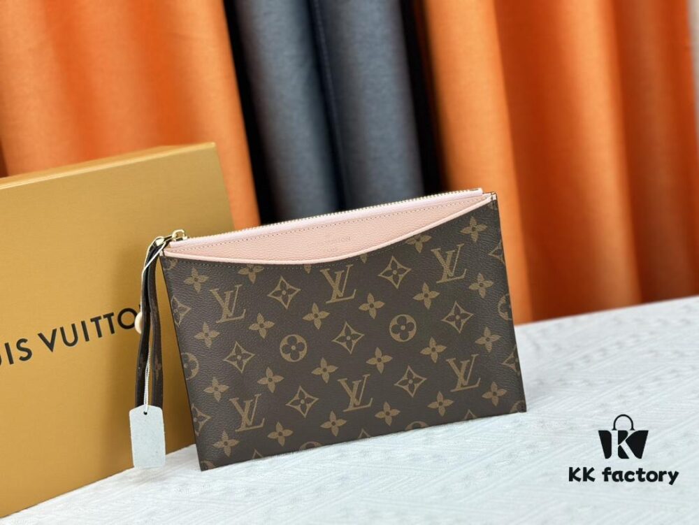 M60910, Real Item Photography, Exquisitely Crafted Pallas Clutch Combining Classic Monogram Canvas with Vibrant Colors for a Delightful Effect