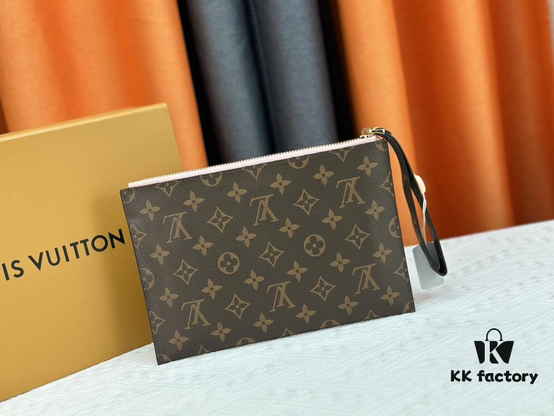 M60910, Real Item Photography, Exquisitely Crafted Pallas Clutch Combining Classic Monogram Canvas with Vibrant Colors for a Delightful Effect