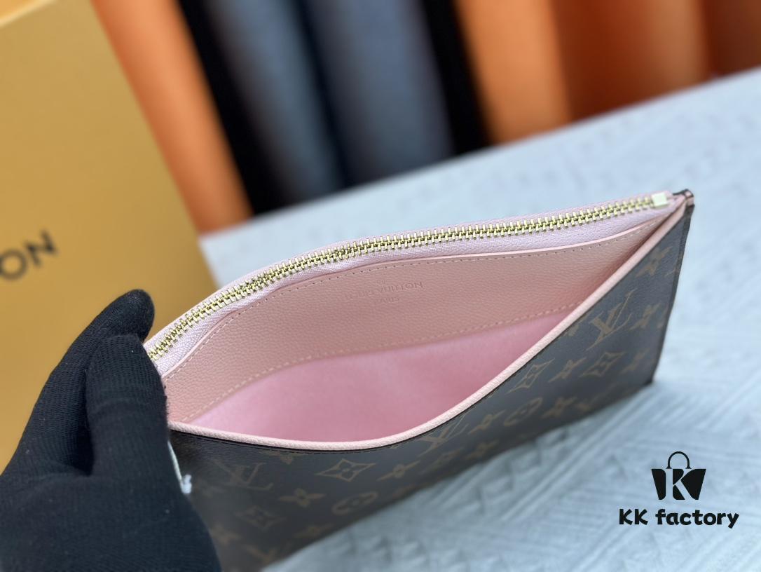 M60910, Real Item Photography, Exquisitely Crafted Pallas Clutch Combining Classic Monogram Canvas with Vibrant Colors for a Delightful Effect