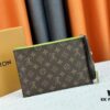 M60910, Real Item Photography, Exquisitely Crafted Pallas Clutch Combining Classic Monogram Canvas with Vibrant Colors for a Pleasing Effect