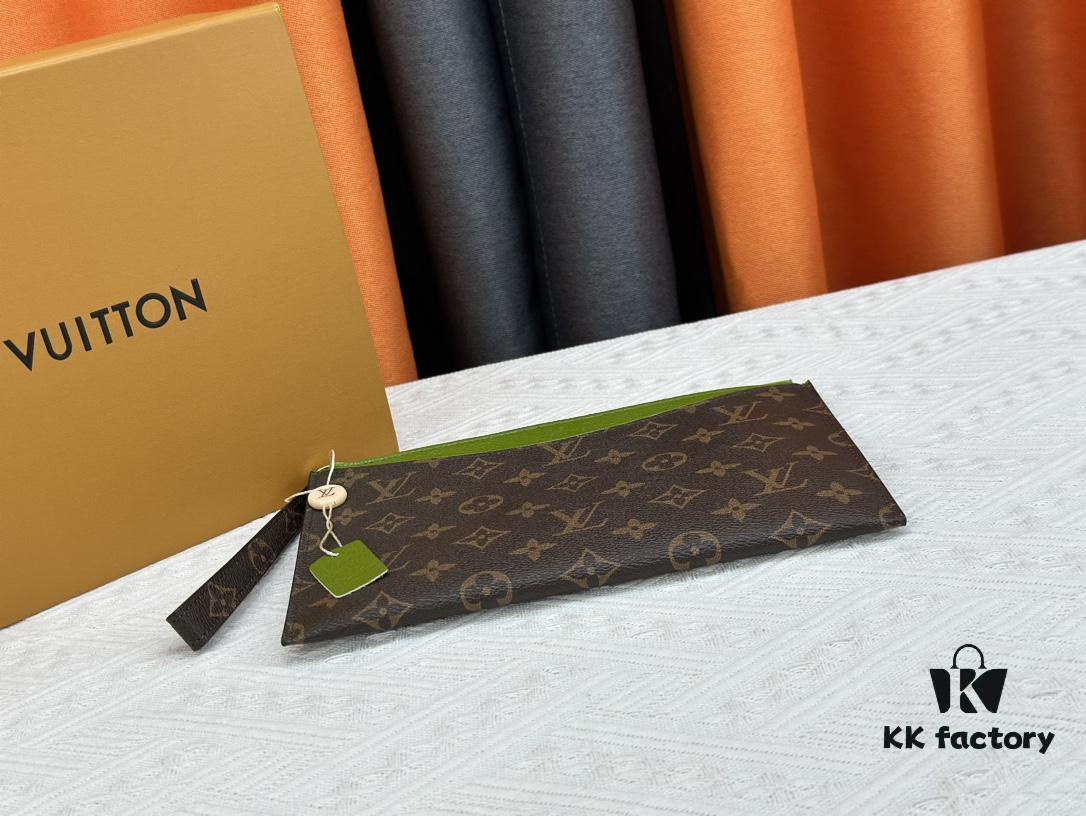 M60910, Real Item Photography, Exquisitely Crafted Pallas Clutch Combining Classic Monogram Canvas with Vibrant Colors for a Pleasing Effect