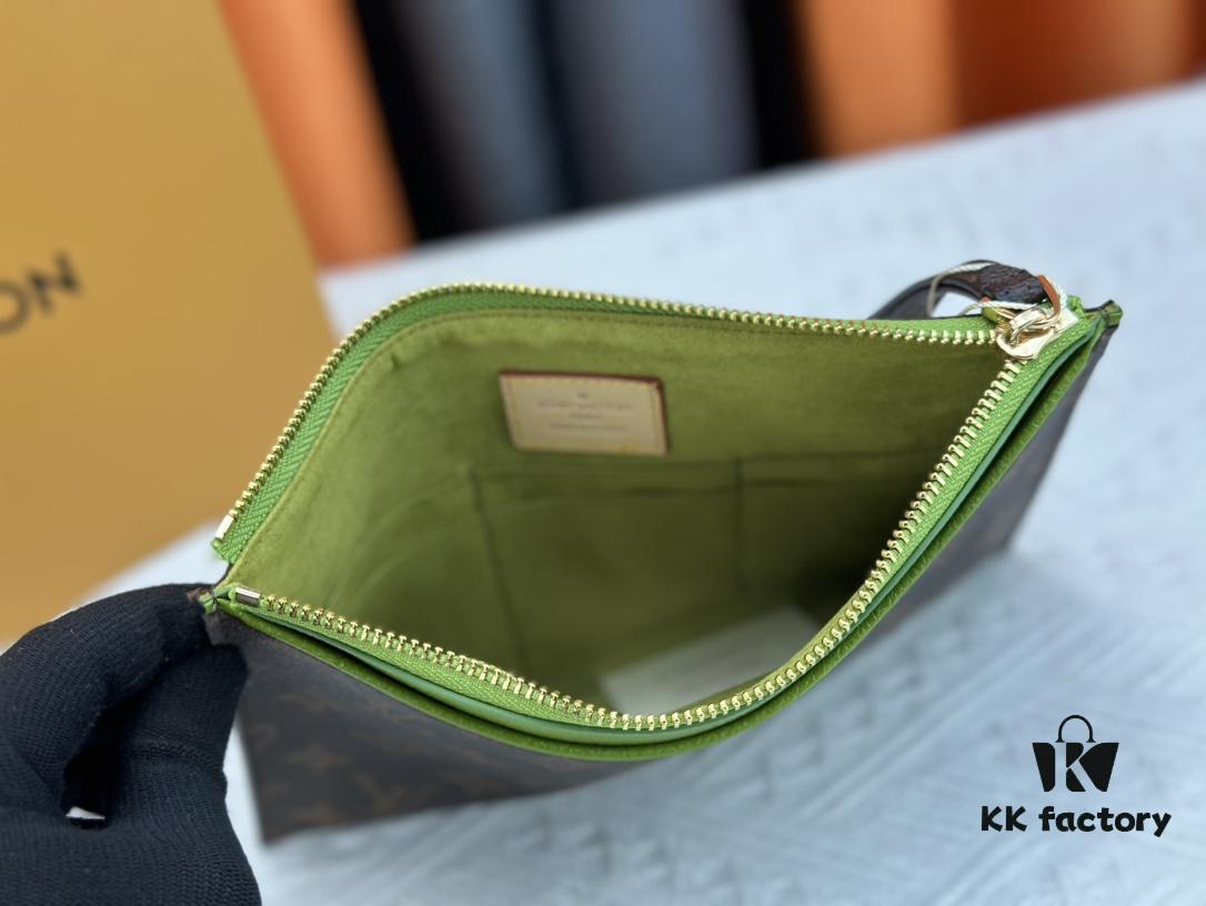 M60910, Real Item Photography, Exquisitely Crafted Pallas Clutch Combining Classic Monogram Canvas with Vibrant Colors for a Pleasing Effect