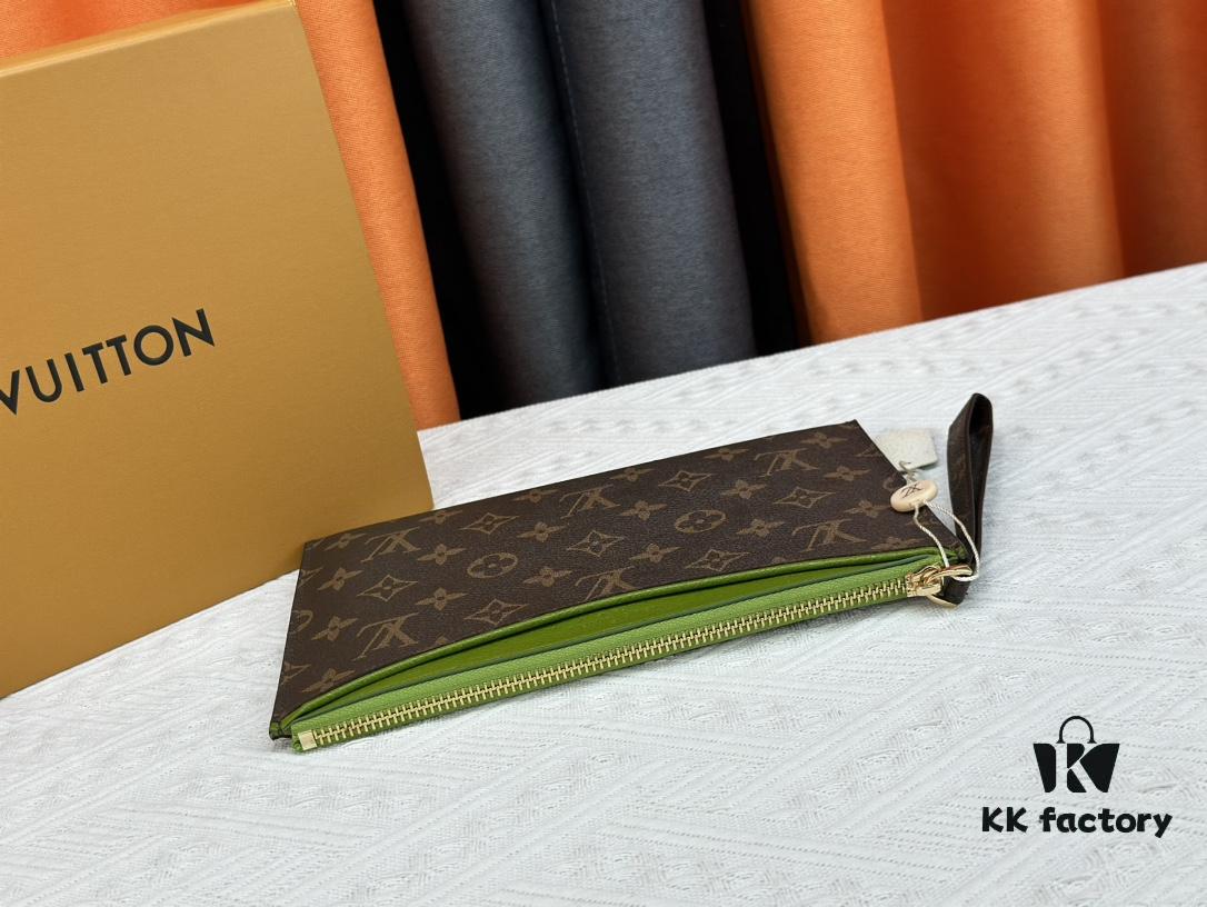 M60910, Real Item Photography, Exquisitely Crafted Pallas Clutch Combining Classic Monogram Canvas with Vibrant Colors for a Pleasing Effect