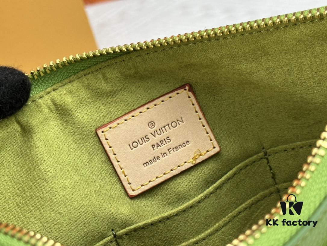 M60910, Real Item Photography, Exquisitely Crafted Pallas Clutch Combining Classic Monogram Canvas with Vibrant Colors for a Pleasing Effect