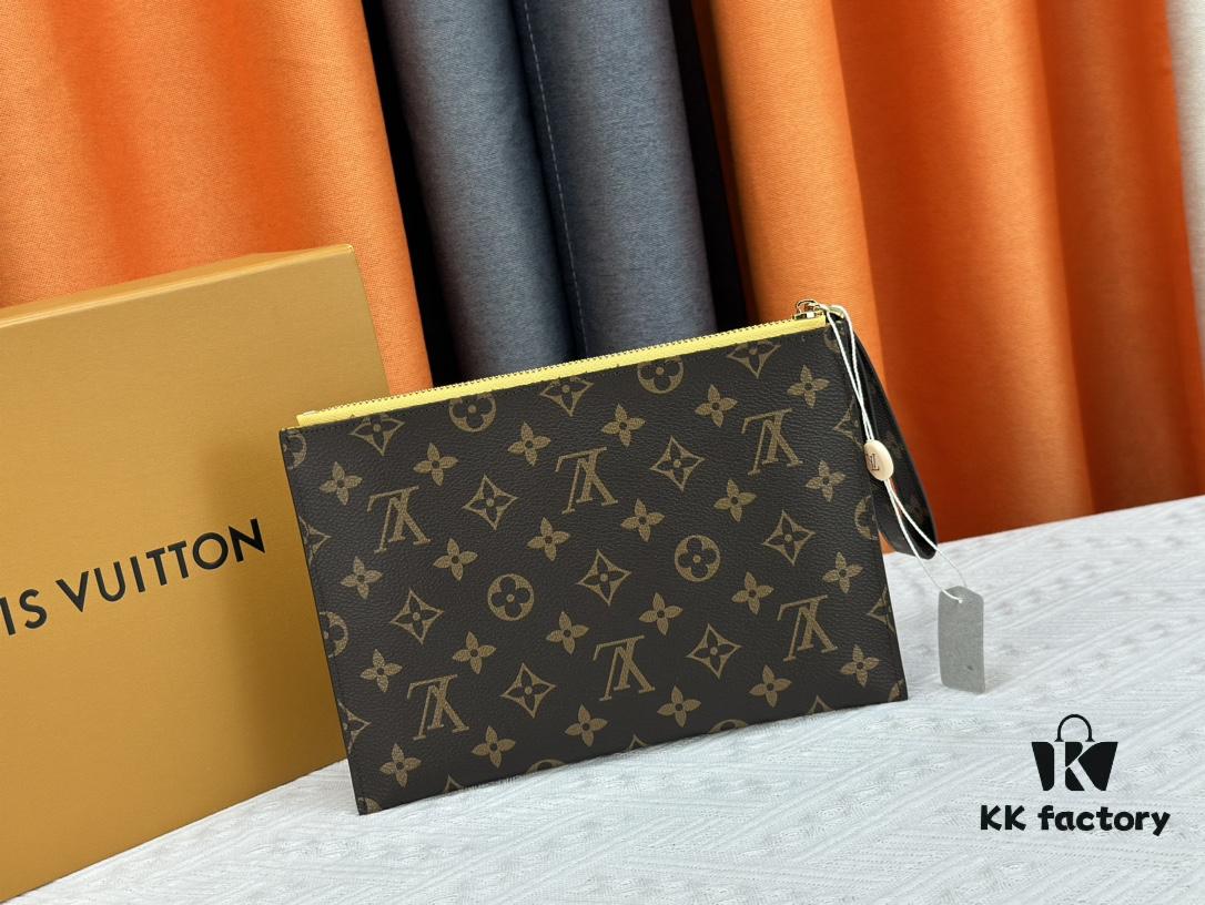 M60910, Real Item Photography, Exquisitely Crafted Pallas Clutch Combining Classic Monogram Canvas with Vibrant Colors for a Delightful Effect