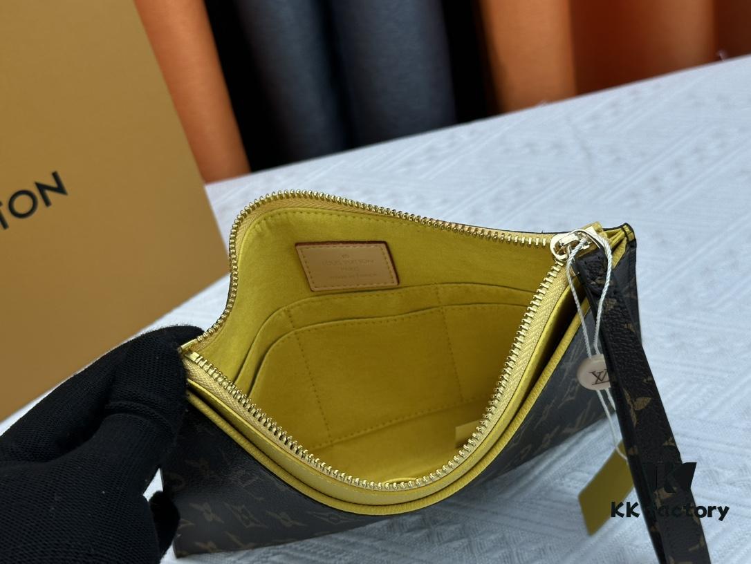 M60910, Real Item Photography, Exquisitely Crafted Pallas Clutch Combining Classic Monogram Canvas with Vibrant Colors for a Delightful Effect