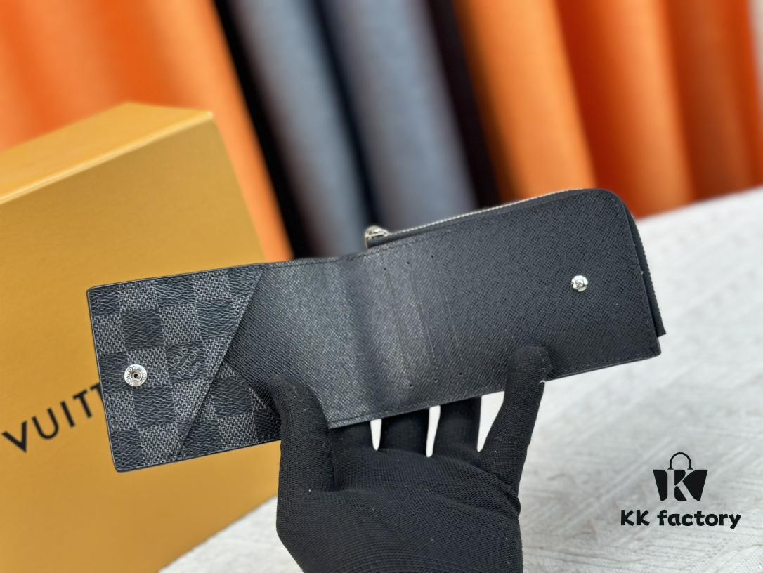 Top-Grade Original Louis Vuitton Hybrid Wallet in Black Monogram Shadow Leather