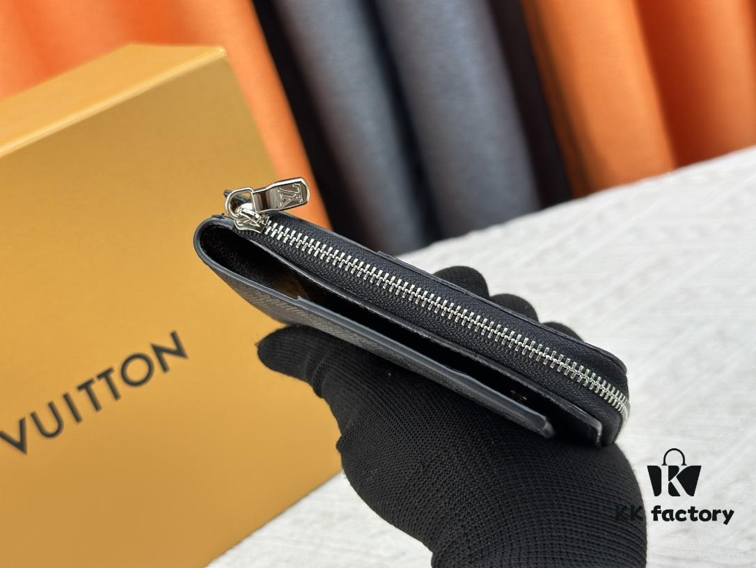 Top-Grade Original Louis Vuitton Hybrid Wallet in Black Monogram Shadow Leather