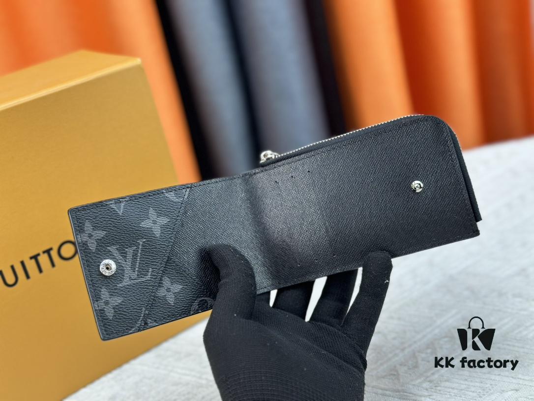 Top-Grade Original Louis Vuitton Hybrid Wallet in Black Monogram Shadow Leather