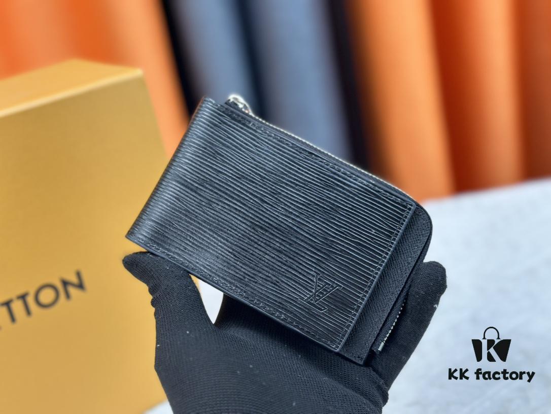 Top-Grade Original This New Hybrid Wallet is Crafted from Black Monogram Shadow Leather, Ingeniously Combining a Card Holder with Louis Vuitton's Best-Selling Multiple Wallet