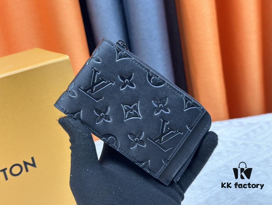 Top-Grade Original Louis Vuitton Hybrid Wallet in Black Monogram Shadow Leather