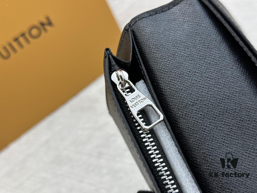 Wallet Model: N62665 Louis Vuitton Classic Brazza Wallet in Damier Graphite Pixel Canvas with Digital-Inspired Design