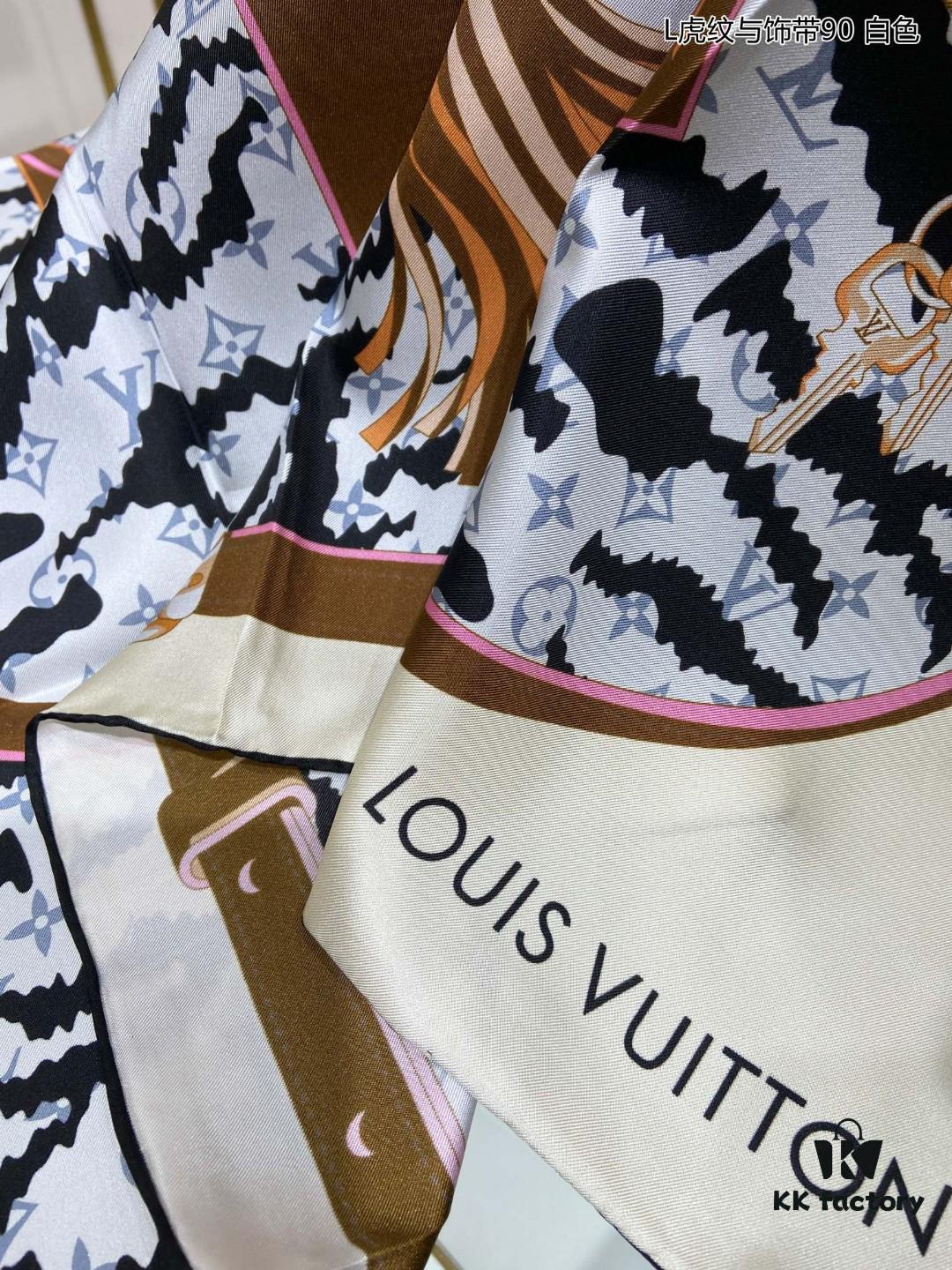 L Tiger Stripe and Trim 90 — Monogram Print on Premium Silk