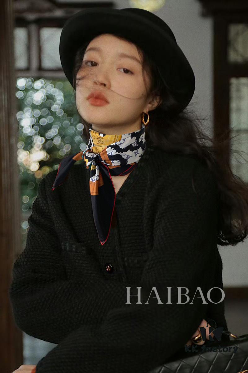 Luxury LV Monogram Tiger Stripe Silk Scarf - Premium Quality 100% Twill Silk 90x90cm