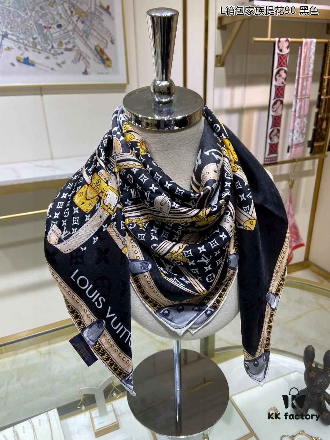 Luxury Custom Let's Go Monogram Silk Scarf – High-End Jacquard Mulberry Silk Square Shawl 90x90cm