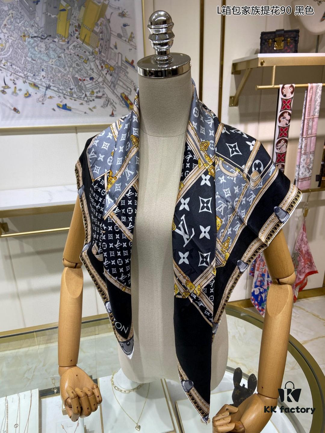 Luxury Custom Let's Go Monogram Silk Scarf – High-End Jacquard Mulberry Silk Square Shawl 90x90cm